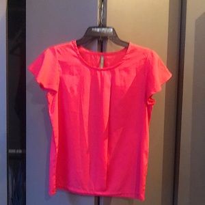 NWOT Bright pink frill blouse M